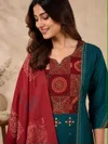K 1187 by Naisha Dhabu Cotton Mirror Hand Work Kurti With Bottom Dupatta